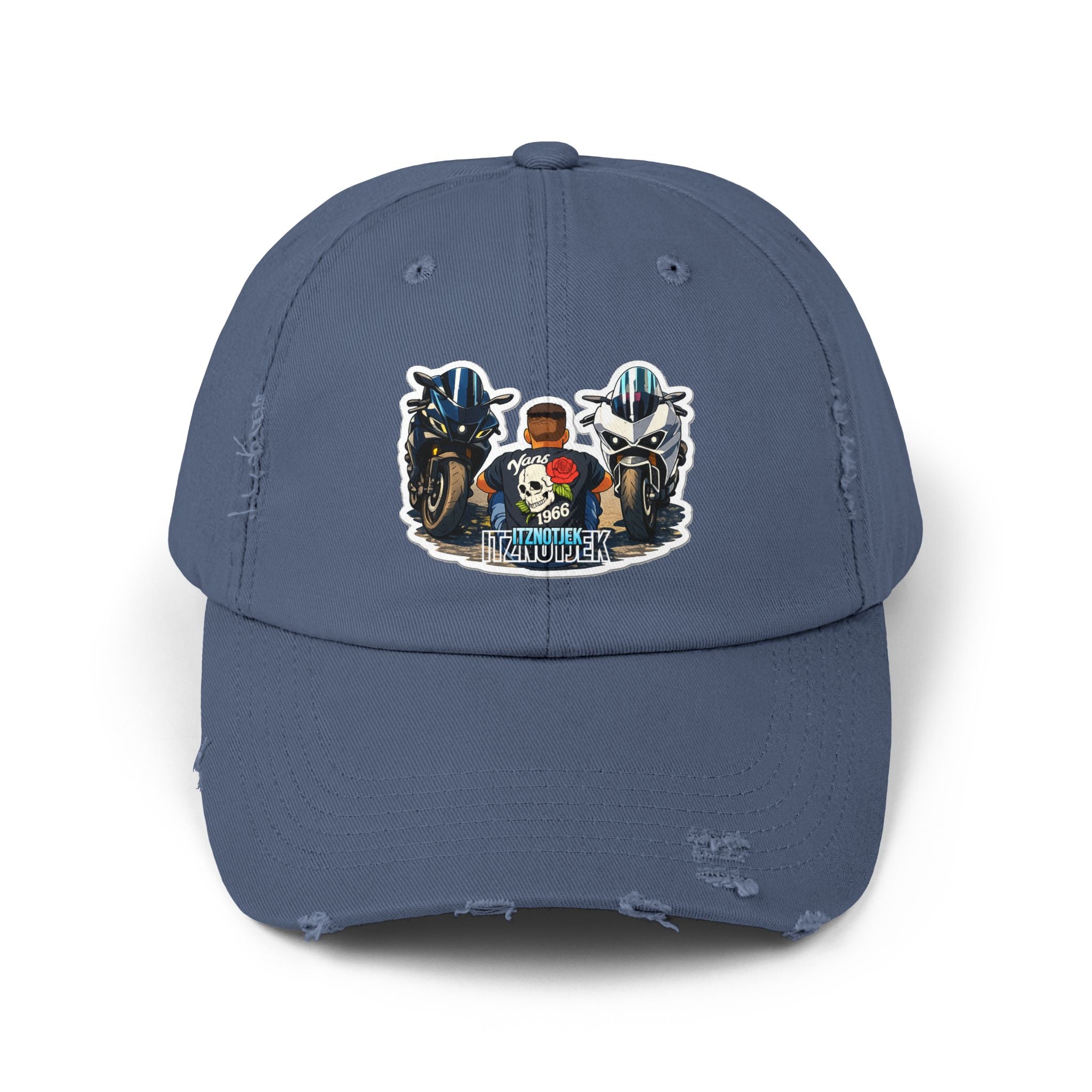 Motorcycle Skull Patch Cap