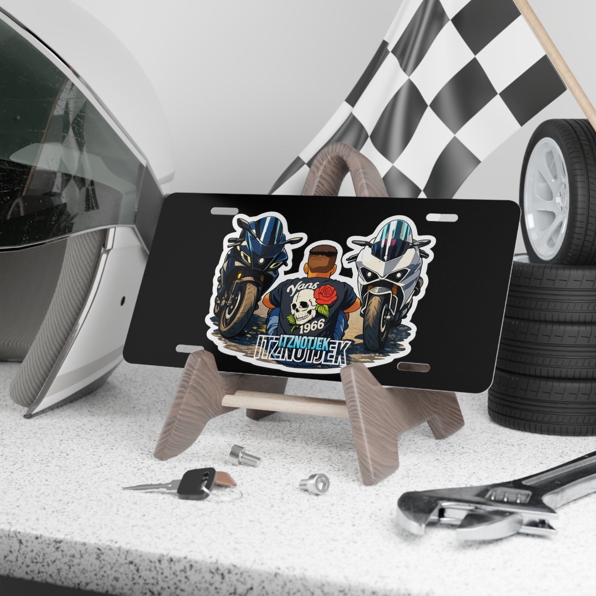 Motorcycle Rider Vanity Plate