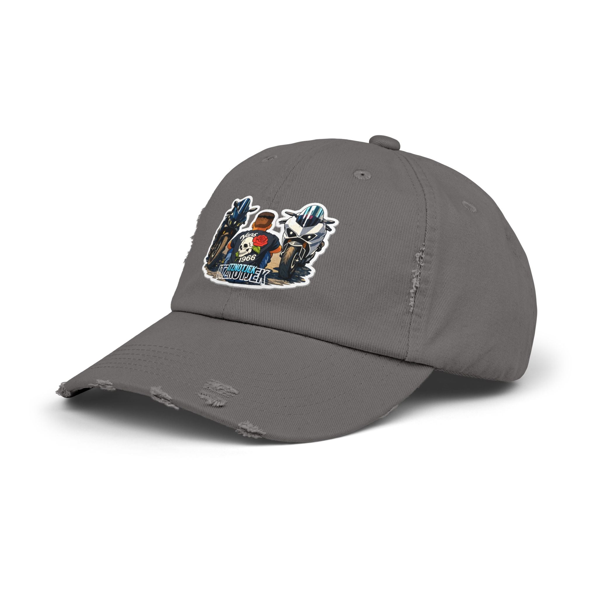 Motorcycle Skull Patch Cap