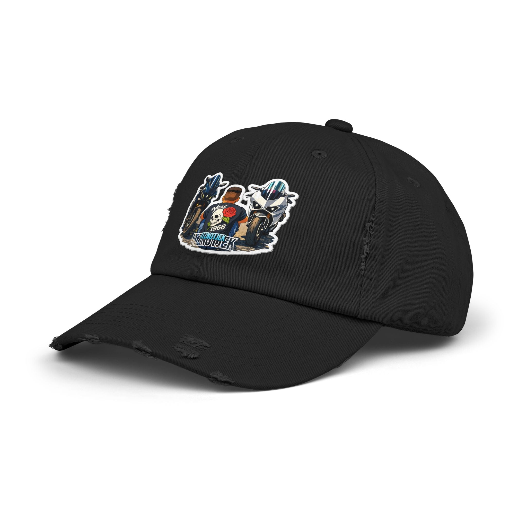 Motorcycle Skull Patch Cap