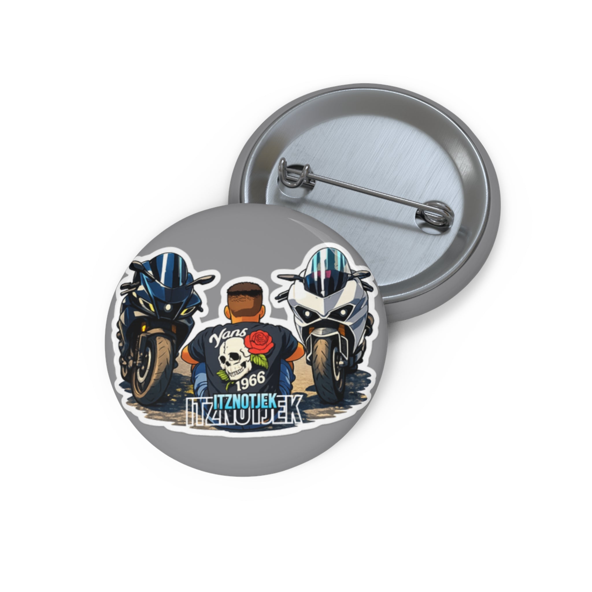 Motorcycle Rider Pin Button