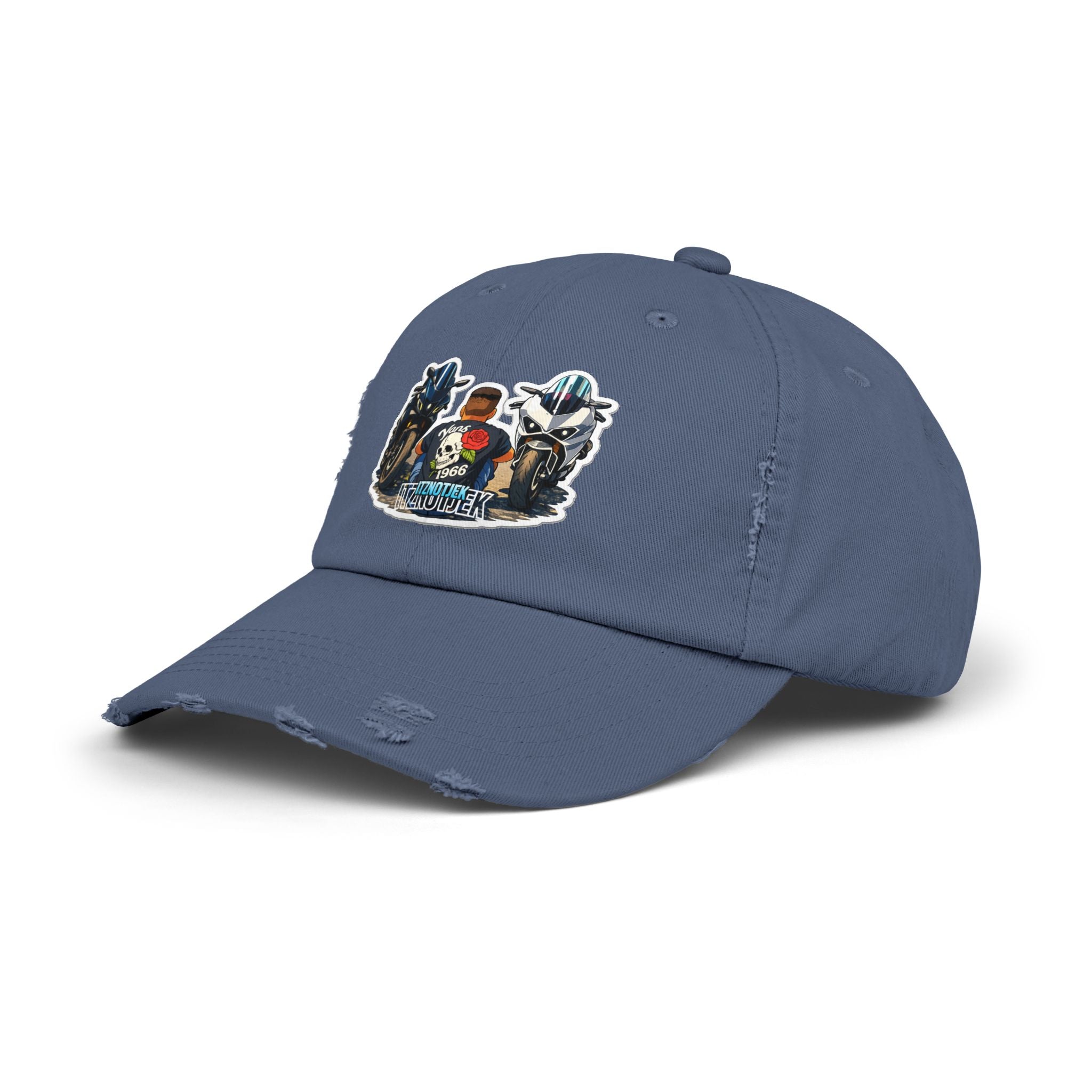 Motorcycle Skull Patch Cap